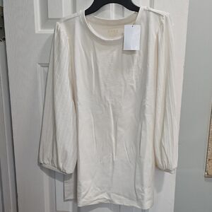 Jones New York Cream 3/4 Sleeve Top Size M